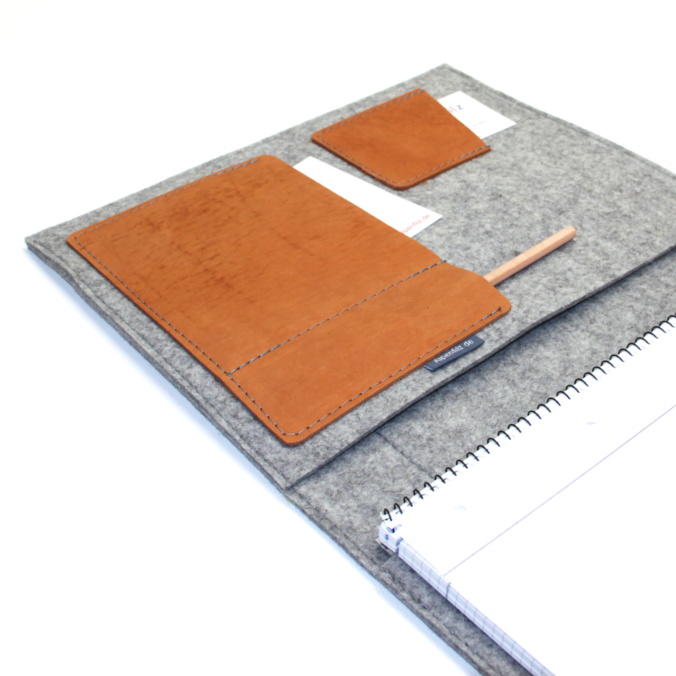 Do Schreibmappe A4 aus Filz grau, Farbe wählbar Konferenz-Mappe für Block 